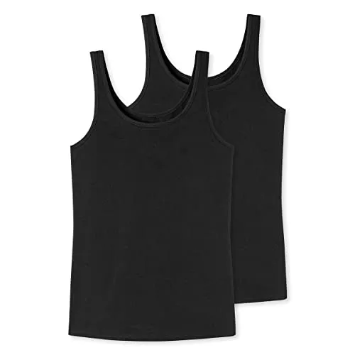 Uncover by Schiesser Damen 2PACK Trägertop Unterwäsche, schwarz, 3XL - Unterhemden für Damen im praktischen Doppelpack, aus der beliebten Schiesser-Serie 