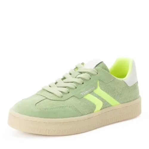 Tamaris Damen Sneaker Low Leder, grün, 37 EU in grün von Tamaris