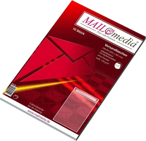 MAILmedia Versandtasche Offset weiß B4 ohne Fenster 10 Versandtaschen