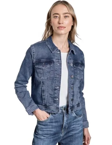 STREET ONE Damen A212250 Jacke im Jeans-Look - Funktionsjacke im modernen Jeans-Look mit bequemem Baumwollmix und Stretchanteil, ideal für lässige Outfits und den Alltag.