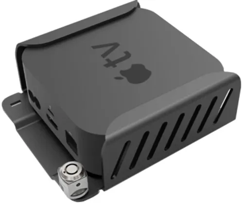 Compulocks Apple TV Halterung für 4.+5. Gen (ATVEN35) - TV-Halterungen, elegante Wandmontage in schwarz, passend für VESA-Lochmuster 75 x 75 mm, ideal zur platzsparenden Aufbewahrung.