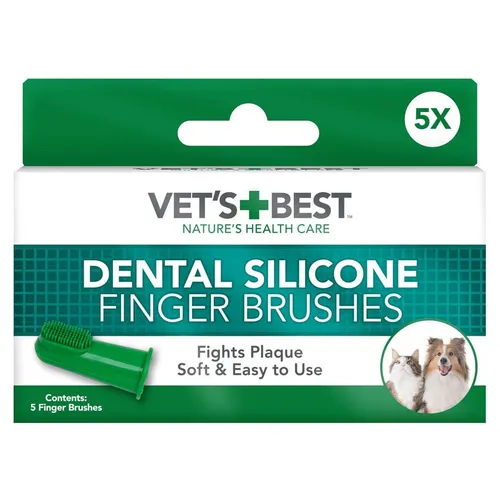 Vet's Best Silicone Finger Brushes für Hunde Welpen - 5er Pack, effektiv gegen Plaque und Zahnstein, sanft und sicher für tägliche Zahnpflege