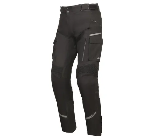 Modeka Trohn Hose schwarz Gr. XL - Motorradhosen aus abriebfestem Polyesterstretch mit 500 D Cordura® Ripstop an den Sturzstellen und wasserdichter Humax® Membrane für optimalen Schutz und Komfort.