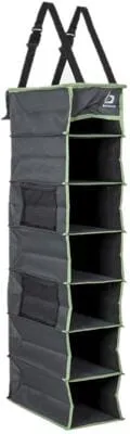 Bo-Camp Hängeregal Organizer mit 7 Fächern - Camping-Zubehör, praktischer Hängeorganizer aus strapazierfähigem 600D Polyester für Ordnung und Platzersparnis im Campingbereich.