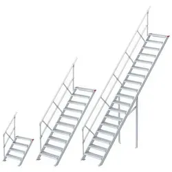 Euroline 510 Treppe 45° 800mm Stufenbreite 18 Stufen Stahl Gitterrost