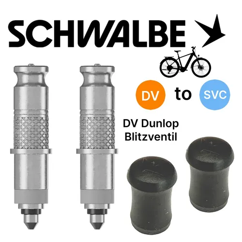Schwalbe Fahrrad Clik Valve SCV Klick Ventil System (DV) Dunlop Set (2St)