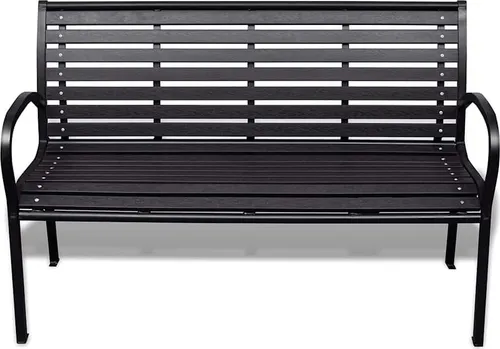 vidaXL Gartenbank 3-Sitzer 125cm WPC Stahl in schwarz von vidaXL