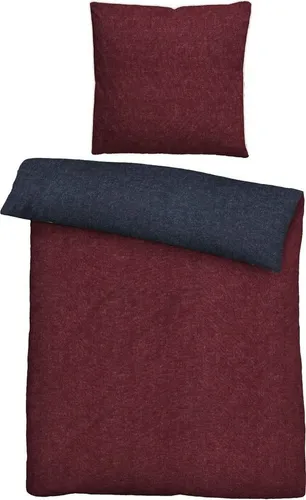 biberna Melange-Flanell Bettwäsche UNI Rost 155x200 cm von biberna