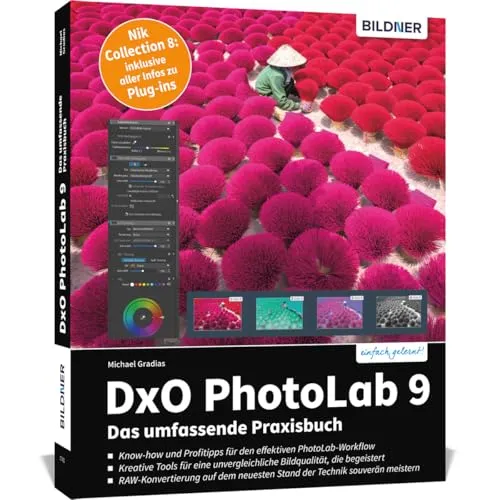 DxO PhotoLab 9 - Praxisbuch mit Profi-Tipps für Fotografie - Das umfassende Praxisbuch zu DxO PhotoLab 9 bietet wertvolle Tipps zur RAW-Konvertierung und zum effektiven Workflow. Ideal für Fotografen, die ihre Skills erweitern möchten! Enthält auch Nik-Plug-ins für kreative Bearbeitung!