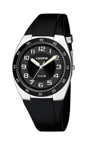 Calypso Herrenuhr Kautschuk schwarz K5753/6 - Armbanduhr für Herren mit 10 Bar Wasserdichtigkeit, ideal für sportliche Aktivitäten und den Alltag. Robustes Kautschukarmband in elegantem Schwarz.