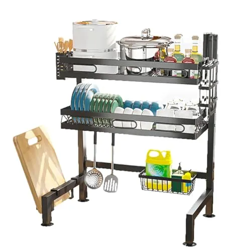 Heikoeco® Abtropfgestell Geschirr - Extra breiter Abtropfständer für die Spüle - Abtropfhalter & -ständer, nutzt den vertikalen Raum über der Spüle und verhindert Staunässe mit großem Fassungsvermögen.