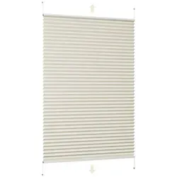Sekey Plissee Sonnenschutzrollo ohne Bohren Verspannt Blickdicht Lichtschutz, blickdicht, Klemmfix, Verspannt Jalousie Rollos für Fenster / Tür beige 75 cm x 210 cm