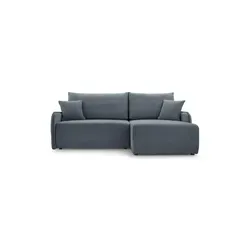 Selsey Ecksofa Dunkelgrau, 3-Sitzer mit Ottomane - Ecksofa in L-Form mit integrierter Schlaffunktion für eine großzügige Liegefläche, ideal für gemütliche Abende und Gäste. Hochwertiger Chenillestoff, abnehmbare Polster und praktischer Bettkasten.