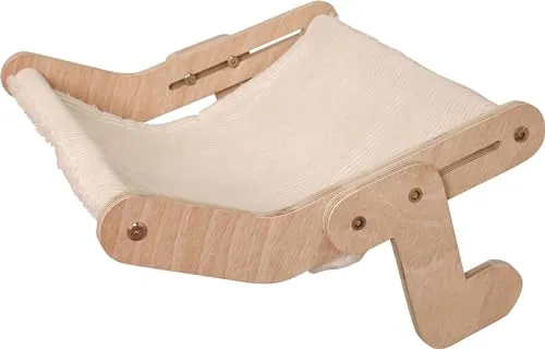 Kerbl Pet Hängematte Nap, Katzenmatte, Katzenbett, weiß, 49,5x43cm, Holz, Polyester, Katzen, Bezug abnehmbar, maschinenwaschbar bei 30°C