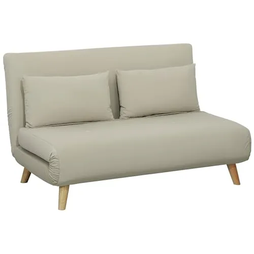 HOMCOM 3 in 1 Schlafsofa mit Bettfunktion - Platzsparendes 3-in-1-Schlafsofa, das sich in ein Gästebett und Liegestuhl verwandelt. Mit verstellbarer Rückenlehne und hochwertiger Samtoptik für ultimativen Komfort, ideal für kleine Räume.