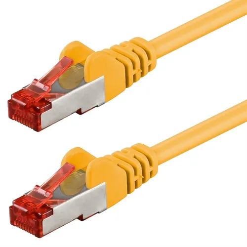 Netzwerkkabel Cat6 gelb 3m S/FTP PiMF 250MHz DSL LAN Patch-Kabel 1:1 belegt