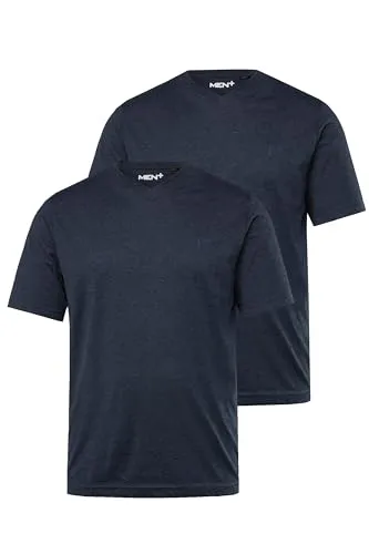 Men Plus Herren T-Shirt 2er-Pack, Basic V-Ausschnitt bis 8XL - T-Shirts für Herren, Spezialschnitt bis 8 XL im Doppelpack, hochwertige Basic-Qualität und attraktiver Preis.