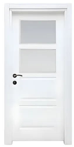 Weiße Holztür mit mattem Glas – Moderne Innentür für Ihr Zuhause - Elegante Innentür mit Milchglas-Design, ideal für verschiedene Wohnräume. Maße: 87 x 205 cm, aus hochwertigem Holz, mit 2 Jahren Herstellergarantie. Perfekte Wahl für stilvolle Räume.