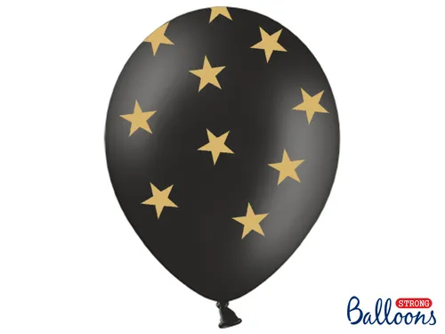 Ballons schwarz Sterne 6 in schwarz von PartyDeco