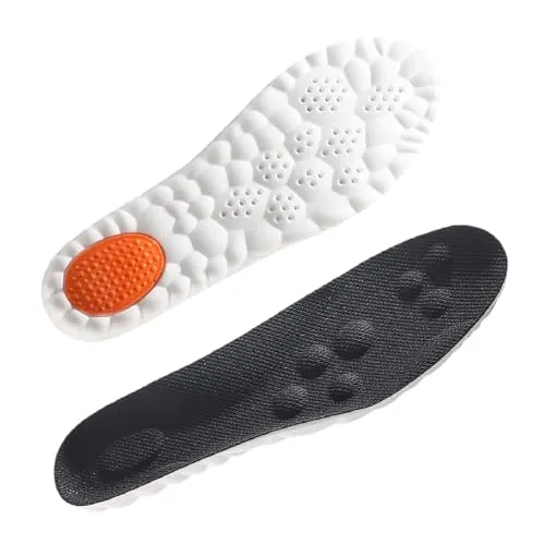 JDXun Memory-Schaum-Schuheinlagen für Damen und Herren, Orthopädische Einlegesohlen für Sport und Alltag, Einlegesohlen zur Erhöhung der Höhe, atmungsaktiv, stoßdämpfend, Schwarz, 41-42/L