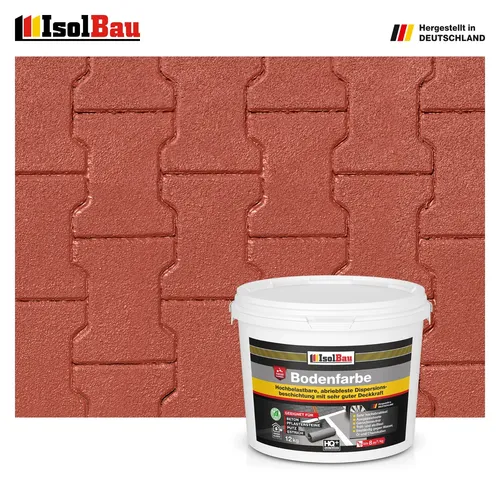 Bodenfarbe Betonfarbe Rustikalrot 12kg Bodenbeschichtung Fußbodenfarbe RAL Farbe