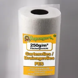Aquagart Unkrautvlies 360m² - Hochwertiges Geotextilvlies für Garten und Teichbau - Wasserpumpen und Gartenzubehör, 250g/m² Flächengewicht für hohe Widerstandsfähigkeit und UV-Stabilität, ideal zur Unkrautbekämpfung und Drainage im Garten.