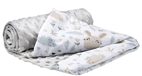 Medi Partners Babydecke Baby Decke Neugeborenen - Kuscheldecke Geschenk Babydecken 75x100cm für Kleinkinder Mädchen Krabbeldecke Kinderbett Kinderwagen 100% Baumwolle (Lichtung mit grauem Minky)