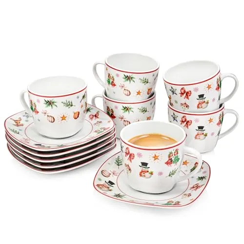 Sänger Tassen Set Bilgola Christmas Design 12 tlg in weiß von Sänger
