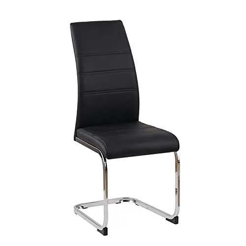 HTI-Living Freischwinger Schwingstuhl SallyC PU in schwarz von HTI-Line