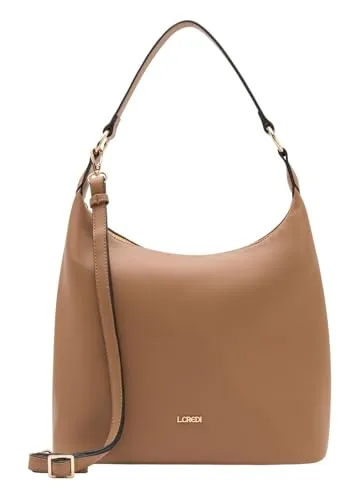 L.CREDI Olga Hobo Bag - Stilvolle Schultertasche in Braun - Damentaschen, ideal für die Freizeit, mit verstellbarem Tragegurt und hochwertigem Polyurethan für langlebige Eleganz.