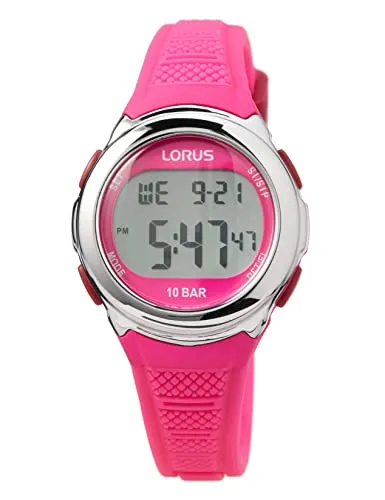 LORUS Chronograph R2395NX9 - Kinderuhr mit digitaler Anzeige - Armbanduhren für Kinder, wasserdicht bis 10 bar, mit Stopp- und Datumsfunktionen für aktive Kids.