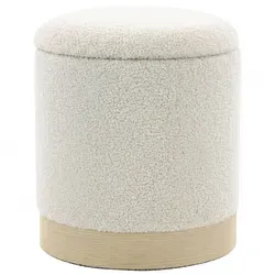 Sitzhocker mit Stauraum und Sherpa-Bezug