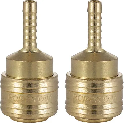 Poppstar 2x Schnellkupplung Druckluft NW 7,2 mit Schlauchtülle (für Schläuche mit LW 6mm) für Druckluft-Anschluss