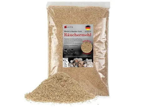 Moritz Räucherbox 1kg Räuchermehl Buche fein 0,5 -1 mm zum smoken, räuchern/kalträuchern von Fleisch, Fisch, Gemüse geeignet