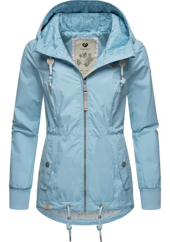 Ragwear Danka Damen Outdoorjacke - Funktionsjacke in pastellblau, wasserfest (Wassersäule 4.000 mm) und mit verstellbarer Kapuze. Ideal für Outdoor-Aktivitäten und schützt bei jedem Wetter.