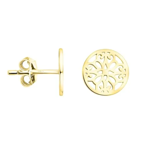 SOFIA MILANI - Damen Ohrringe 925 Silber - vergoldet/golden - Kreis Ornamenten Ohrstecker - E1884