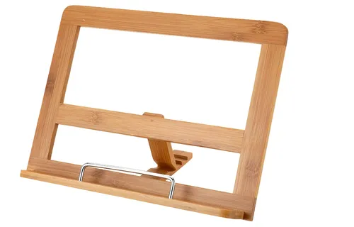 Kochbuchhalter Notenhalter Tablethalter aus Bambus-Holz neigunsvertellbar