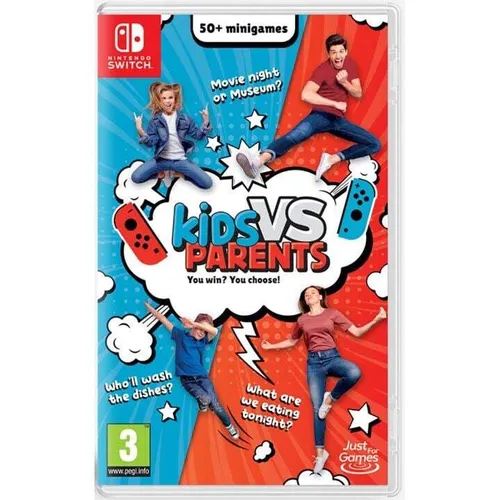 Kids vs Parents - Nintendo Switch - Familienspaß - Nintendo Switch-Spiel mit 50 spaßigen Mini-Games, ideal für die ganze Familie! Einfache Steuerung und Motion Controls sorgen für aufregenden Wettkampf zwischen Eltern und Kindern.