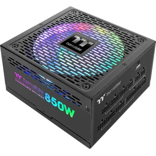 Thermaltake Toughpower GF2 ARGB 850W Netzteil - Netzteil mit 850W und 80PLUS Gold Zertifizierung, ausgestattet mit einem RGB-Lüfter für beeindruckende Beleuchtung und Synchronisation mit gängigen Motherboard-Software.