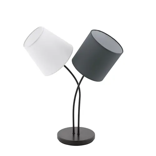 Tischleuchte 2-flammig Almeida, H 47,5 cm in Weiß/Anthrazit - Moderne Tischleuchte mit 2 Flammen, ideal für stimmungsvolle Beleuchtung in jedem Raum.