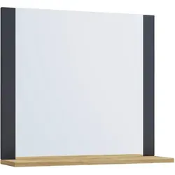 VCM Wandspiegel Lendas 916699, rechteckig, anthrazit / honig-eiche - Badspiegel mit modernem Design, ausgestattet mit einer praktischen Ablagefläche in honig-eiche. Ideal für Flur, Wohn- oder Badezimmer. Lieferung inkl. Montagematerial.
