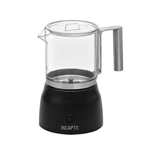 Incapto Coffee Automatischer Milchaufschäumer, Schwarz, Fassungsvermögen 100-150 ml, Cappuccinator, Milch- und Gemüsegetränke, kalt und heiß