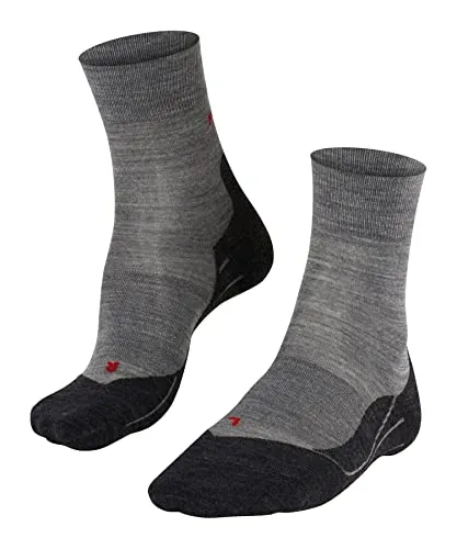 FALKE Damen Laufsocken RU4 Endurance Wool W So Wolle Funktionsmaterial antiblasen 1 Paar, Grau Light Grey Melange 3830, 35-36