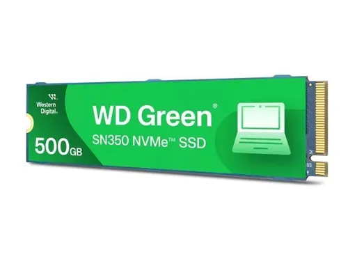 WD Green SN350 NVMe SSD 500GB - Schneller Speicher für Gaming und Anwendungen - Festplatten mit 500GB Kapazität, ideal für schnelle Ladezeiten und hohe Leistung dank NVMe-Technologie.