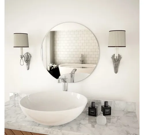 Wandspiegel 50 cm Rund Glas in silber von furnicato