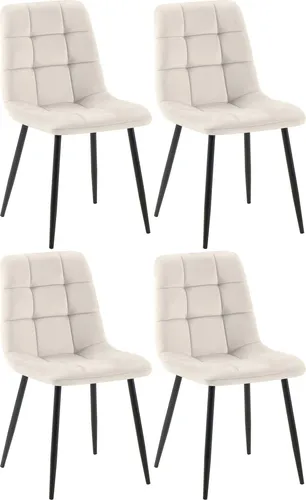 Deluke Esszimmerstuhl Set, Creme, 4er Set, Hochwertige Polsterung