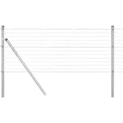 vidaXL Euro Zaun mit 13 Pfosten 0.8x25 m - Gartenzäune aus feuerverzinktem Stahl, rostfrei und UV-beständig, ideal für stabile Gartenbegrenzungen und einfach zu montieren.