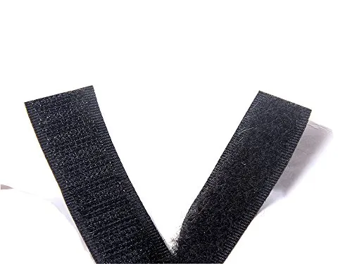 TUKA 25m x 50mm Klettband selbstklebend (25 meter Flauschband & 25m Hakenband), 50mm breit Klebender Klettverschluss, Langfristig Extra Stark Haftkraft Flausch & Haken, Schwarz TKB5031 black