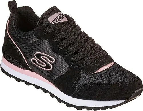 Skechers Sneaker schwarz 36 EU - Stylische Sneaker in Schwarz mit pinken Akzenten, ideal für lässige Outfits. Bequemes Obermaterial aus Textil und Leder für optimalen Tragekomfort.
