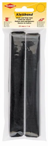 KLEIBER Klettband selbstklebend schwarz (B)25 mm x (L)1.000 mm
